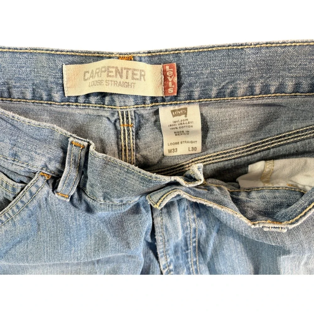 Levi's Carpenter Loose Straight Jeans Mens 33x30 (32x29.5) Blue Denim Authentic